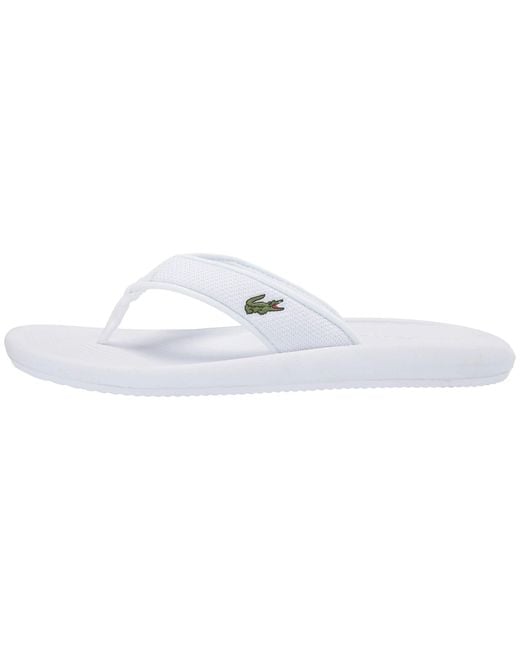 white lacoste sandals