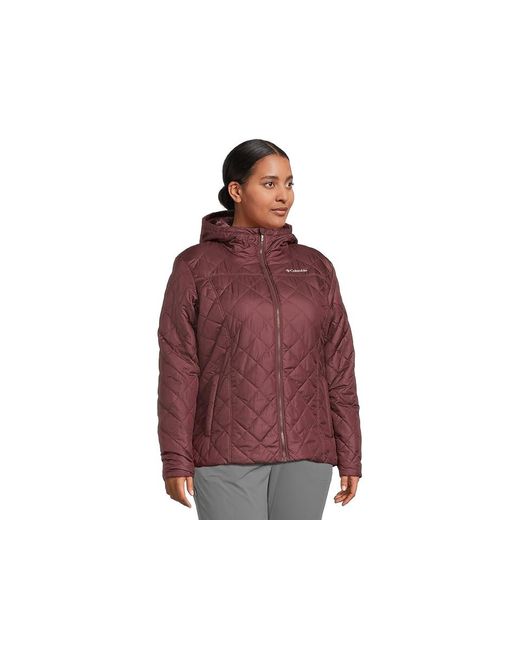 Columbia Red Plus Size Copper Crest Hooded Jacket Coat, Polyester/Fleece