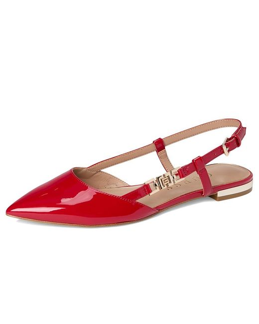 Guess Red Franie Flat Shoes, Rubber