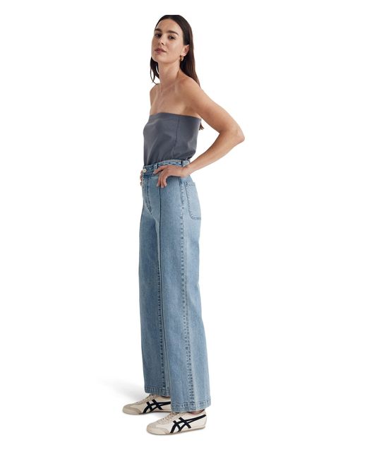 The Perfect Vintage Wide-Leg Jean in Caronia Wash: Patch Pocket