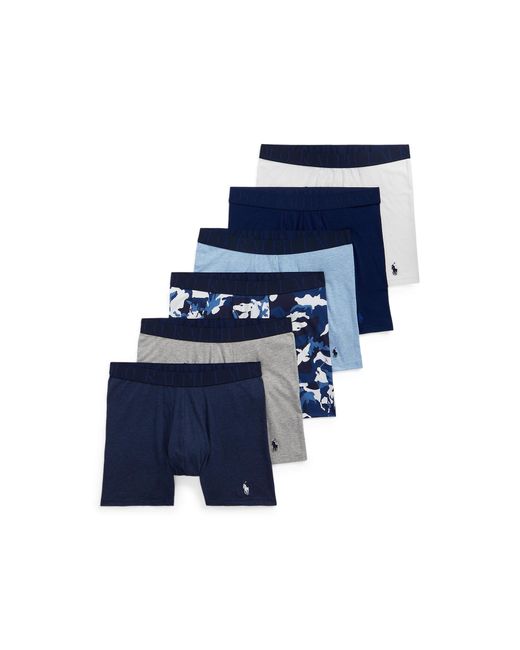 Polo Ralph Lauren Blue Classic Stretch Cotton 5-pack With Cooling Modal Bonus Boxer Brief for men