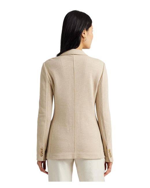 Lauren by Ralph Lauren Natural Double-breasted French Terry Blazer