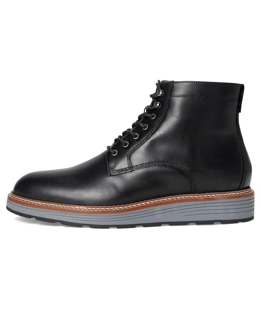 Johnston & Murphy Black Upton Lug Plain Toe Boots Boots 11.5 M (D) Leather for men