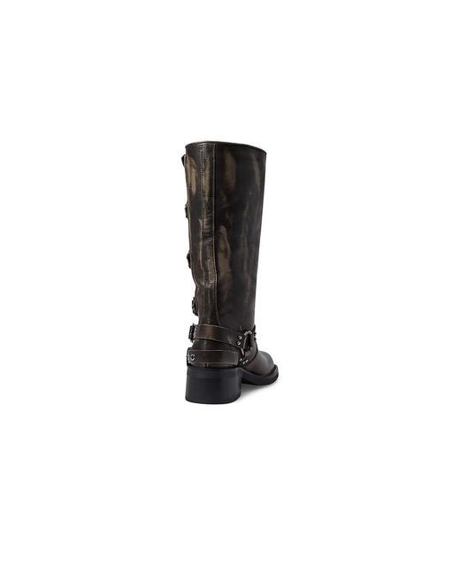 Steve Madden Black Rocky Boot Shoes, Leather