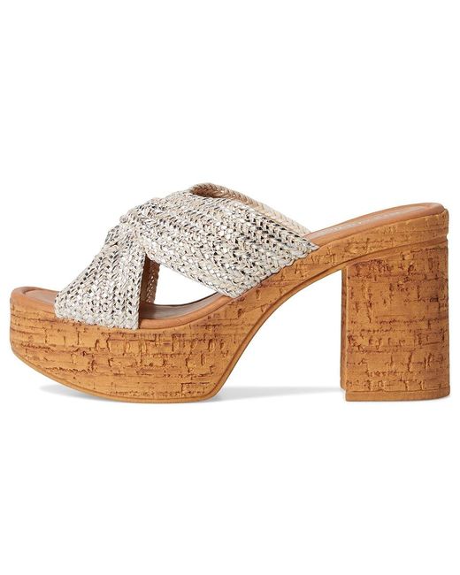 Seychelles Adorned Metallic Raffia Slide Sandal Dress Sandals, Synthetic