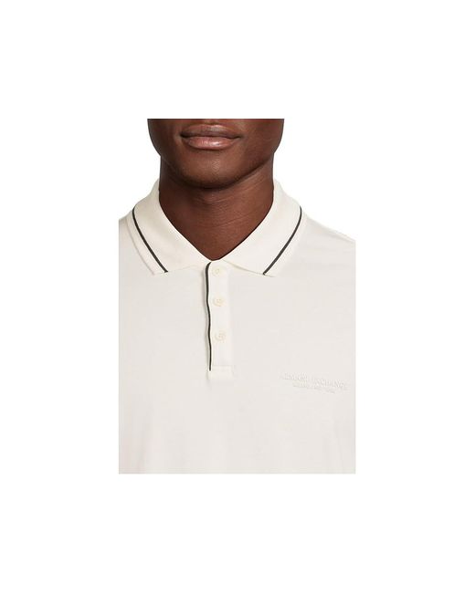 ARMANI EXCHANGE Black Milano/New York Logo Polo Shirt Sweatshirt for men