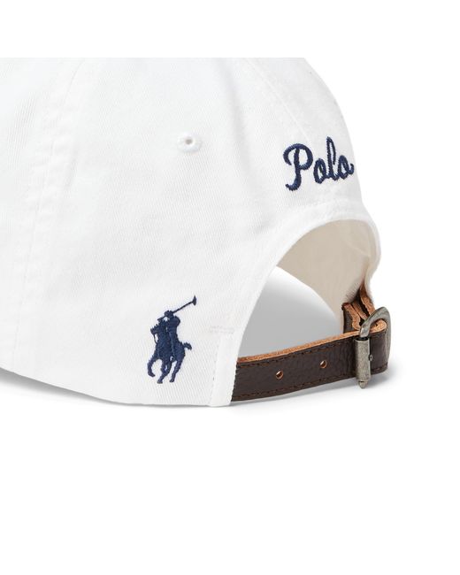 Polo Ralph Lauren White Embroidered Twill Ball Cap for men