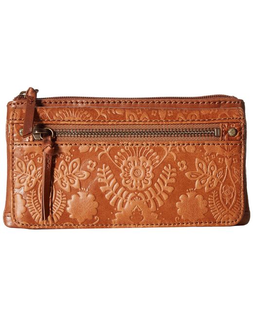 The Sak Multicolor Sanibel Flap Wallet (tobacco Floral Embossed) Wallet Handbags