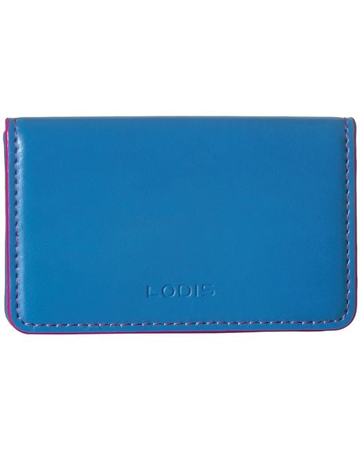 Lodis Audrey Rfid Mini Card Case (blue/hot Pink) Credit Card Wallet