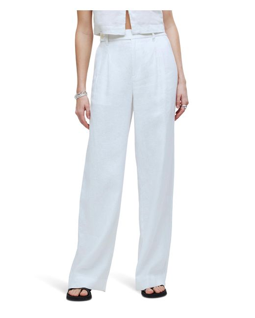 Madewell Blue The Harlow Wide-leg Pant In 100% Linen