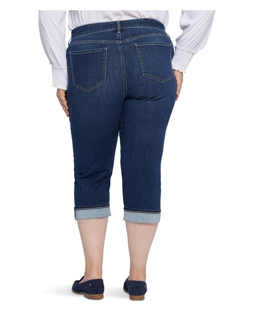 NYDJ Plus Size Marilyn Crop Cuff in Blue Lyst