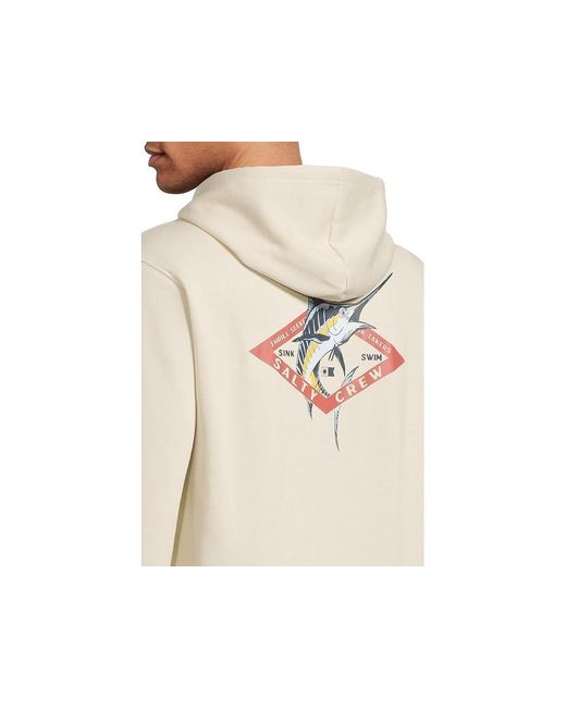Salty Crew White Diamond Marlin Fleece Sweatshirt, Cotton/Fleece/Polyester for men