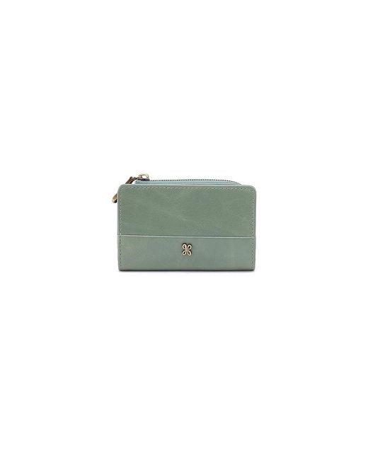 Hobo International Green Jill Card Case Bags, Cotton/Leather