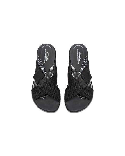 Clarks Black Arla Wave ( Textile) Sandals