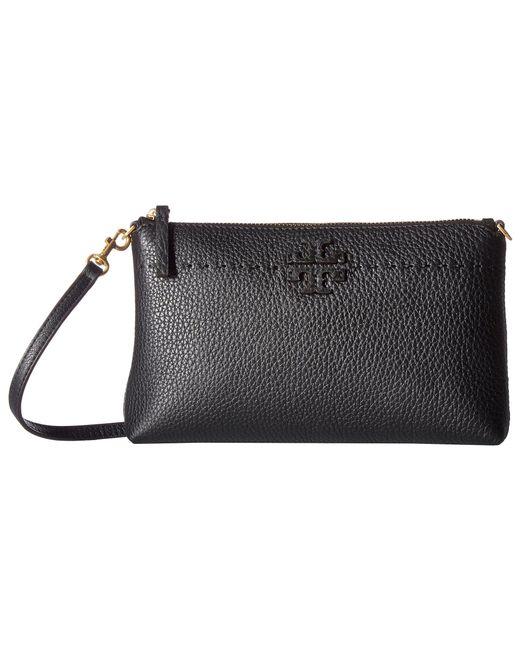 Tory Burch Mcgraw Top Zip Crossbody (black) Cross Body Handbags | Lyst