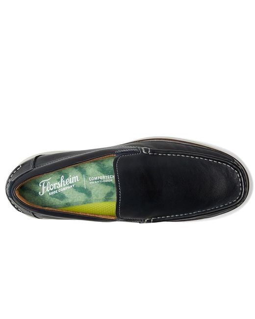 Florsheim Tropics Navy Elastic Lace Moc Toe Men’s Boat Shoes