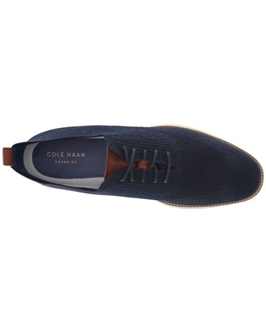 cole haan original grand stitchlite indigo blue wingtip oxfords