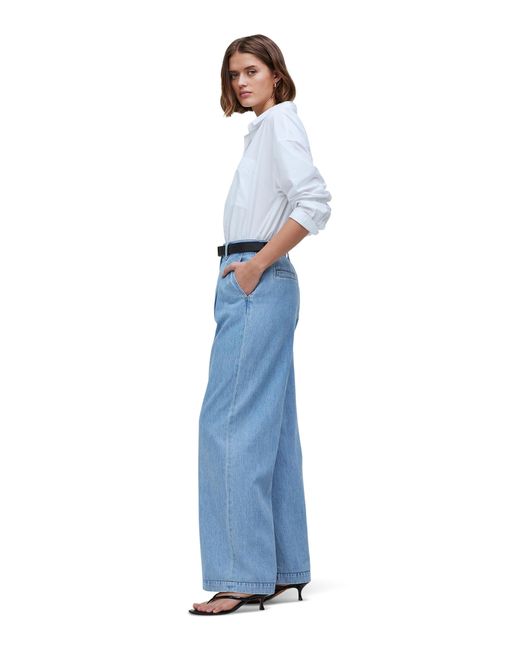 Madewell Blue The Harlow Wide-leg Jean In Tile White: Airy Denim Edition