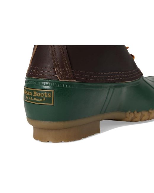 L.L. Bean Black Bean Boot 8 1912 Rain Boots Deepest/Forest Shade/Tan Opaque 7 D for men