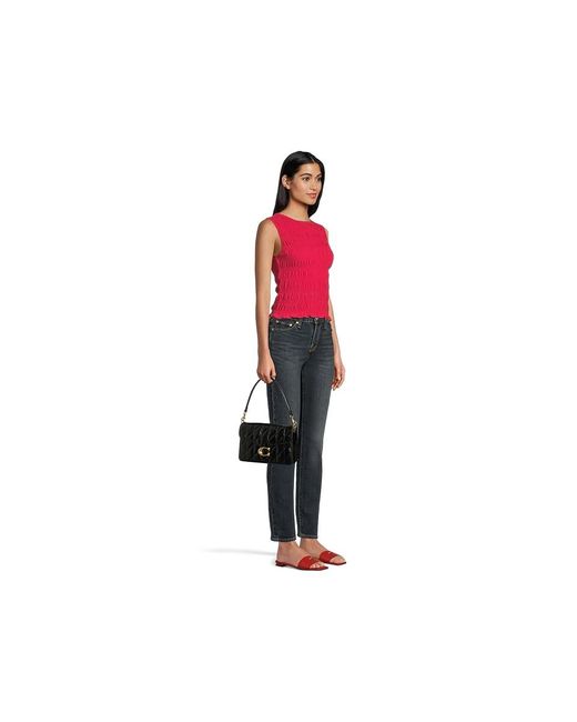 COACH Black Chain Tabby Shoulder Bag With Quilting Shoulder Handbags, Leather
