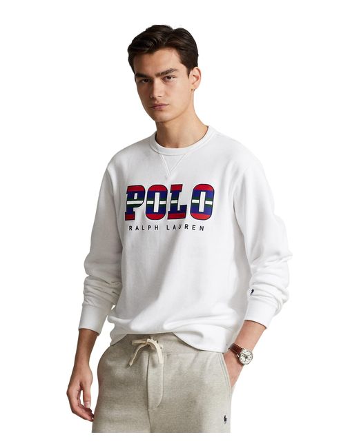 Polo Ralph Lauren Logo Fleece Hoodie in White for Men Lyst