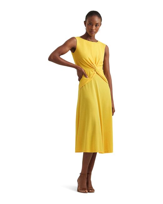 Lauren by Ralph Lauren Yellow Twist-front Jersey Dress