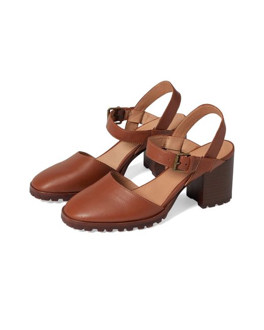 Madewell Brown The Claudie Heeled Lugsole Mary Jane In Leather