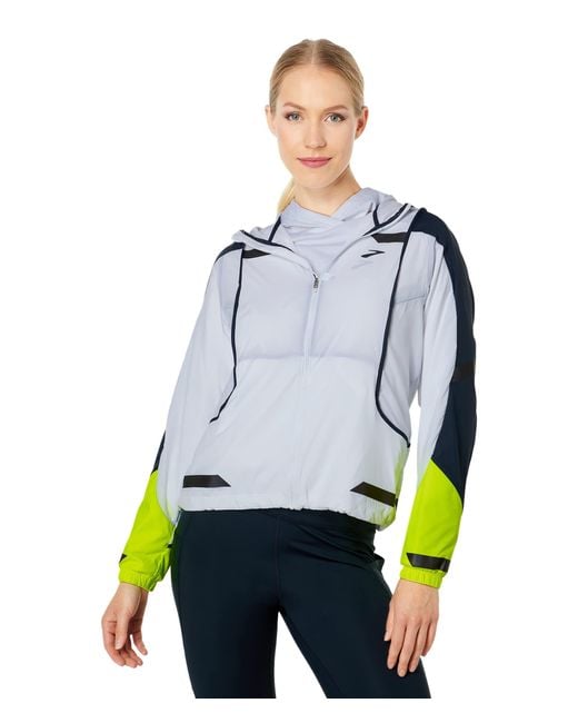 Brooks Synthetic Run Visible Convertible Jacket in White (Blue) | Lyst