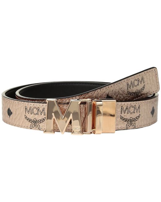 MCM Metallic Visetos Buckle Belt (champagne Gold) Men's Belts for men