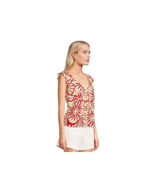 Sanctuary Red The Time Shell Clothing Md (Us 8) Cotton/Polyester/Rayon