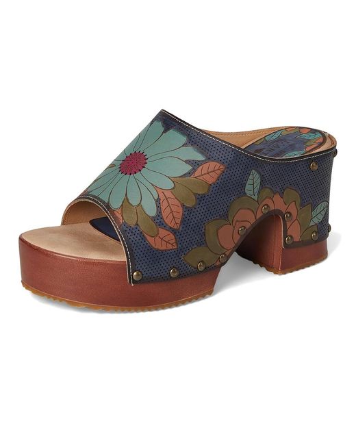 Spring Step Blue Teeshirt Wedge Shoes, Synthetic