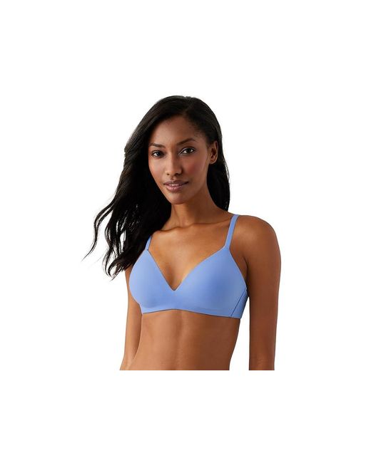 Wacoal Blue How Perfect Non-Wire Bra 852189 Bra, Microfiber/Nylon/Spandex