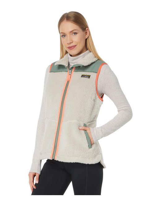 L.L. Bean Bean's Sherpa Fleece Vest in Natural Lyst