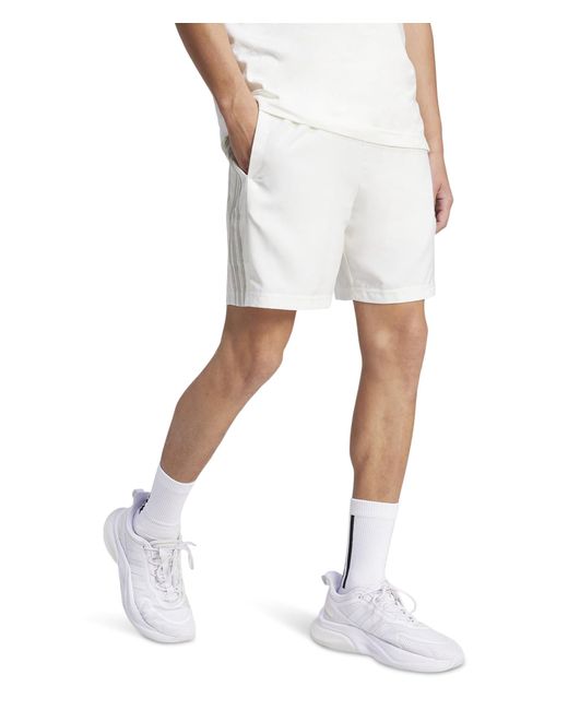 Adidas White Aeroready Essentials Chelsea 3-stripes Shorts for men