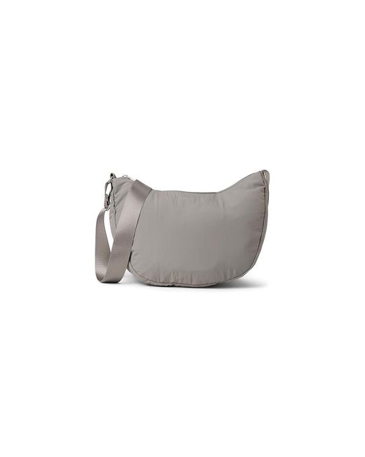 Baggallini Gray Swift Crescent Crossbody Cross Body Handbags, Nylon