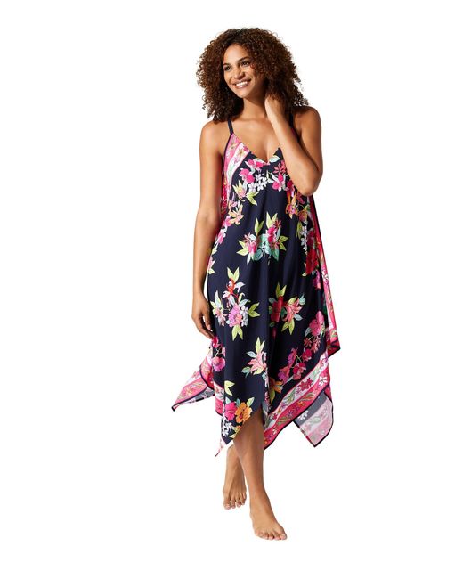 Tommy Bahama Red Summer Floral Scarf Dress