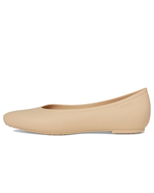 CROCSTM White On The Clock Work Flats Flat Shoes, Eva