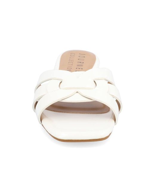 Journee Collection White Arrina Sandals, Synthetic