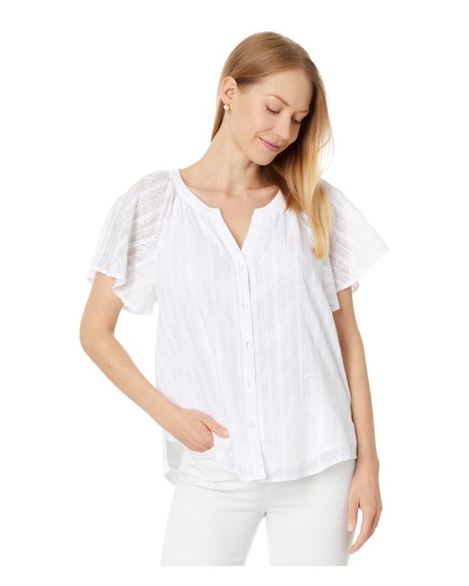 Tommy Bahama White Illusion Frond Ss Top