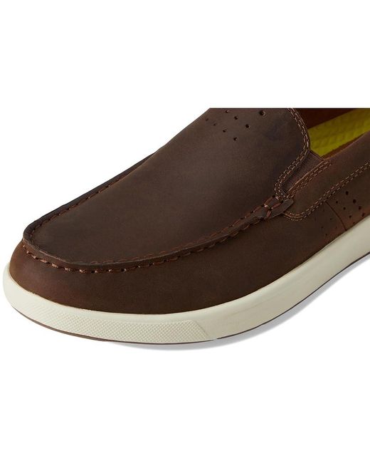 Florsheim Brown Crossover Moc Toe Slip-On Shoes 11 W (3E) Leather for men