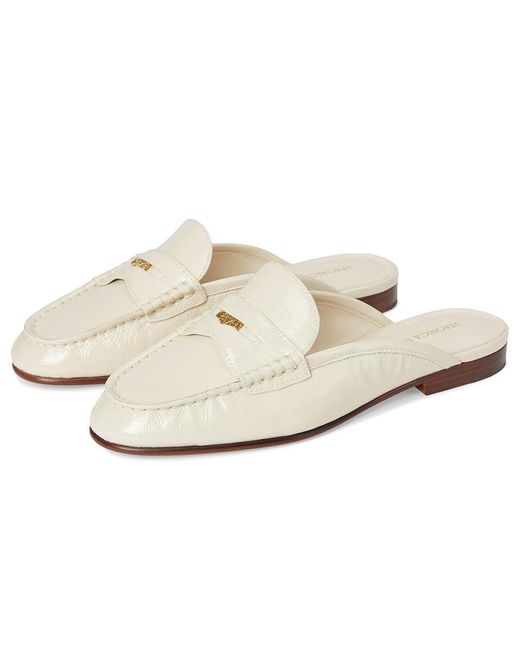 Veronica Beard White Penny Mule Shoes
