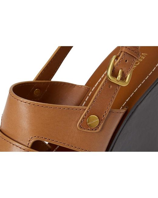 Veronica Beard Brown Peony Wedge Shoes