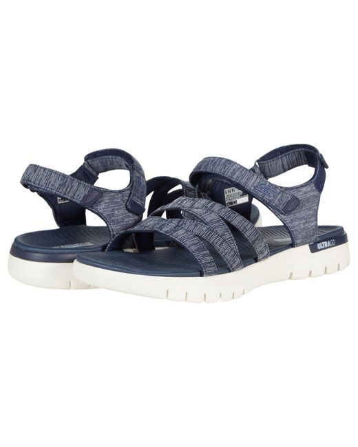 Skechers Synthetic On-the-go Flex Ankle Strap Sandal in Navy (Blue) | Lyst