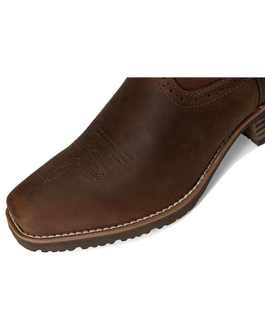 Ariat Brown Hybrid Roughstock Square Toe Cowboy Boot Shoes, Leather for men