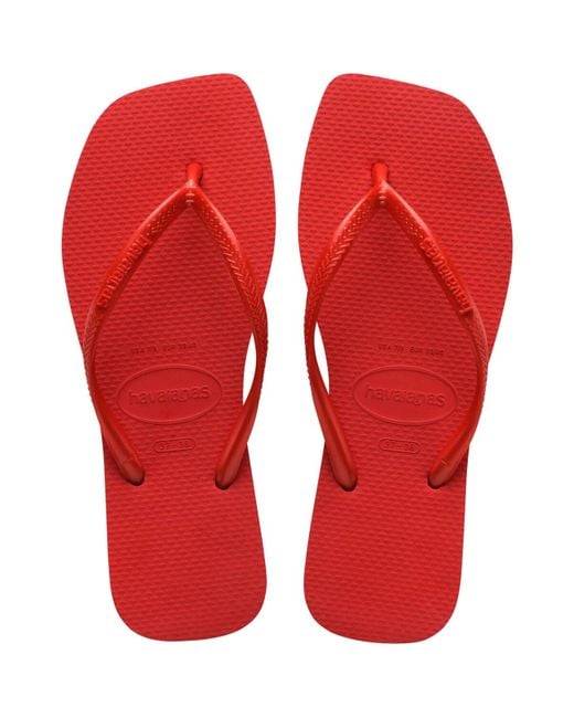 Havaianas Red Slim Square Flip Flop Sandal