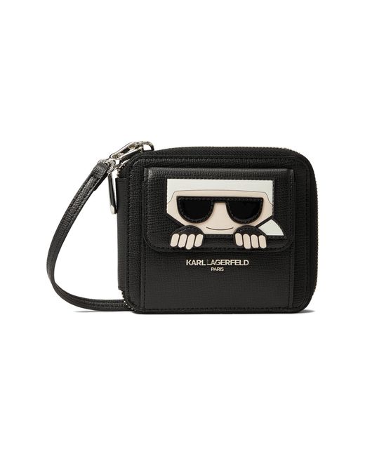 Karl Lagerfeld Maybelle Wallet On String in Black | Lyst
