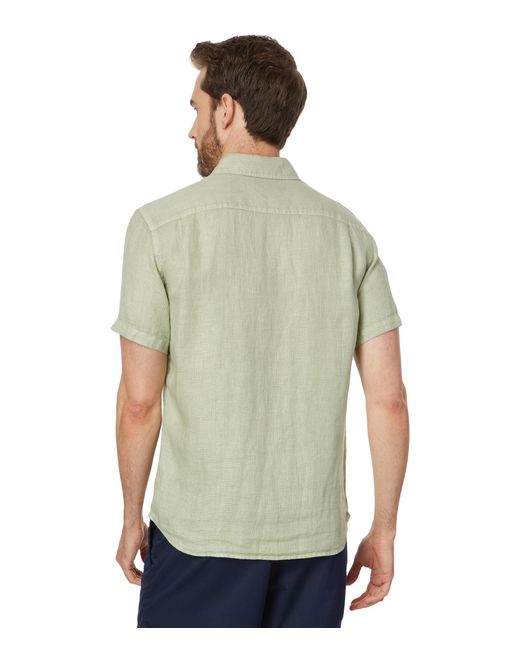 Faherty Brand Green Ss Palma Linen Shirt for men