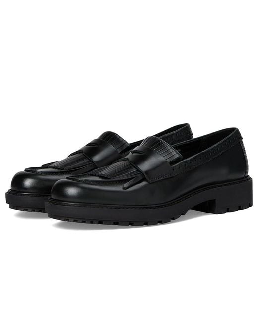 Ecco Black Metropole Oslo Loafer Flat Shoes, Leather/Textile