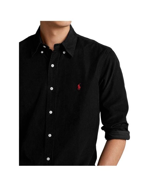 Polo Ralph Lauren Classic Fit Corduroy Shirt in Black for Men | Lyst