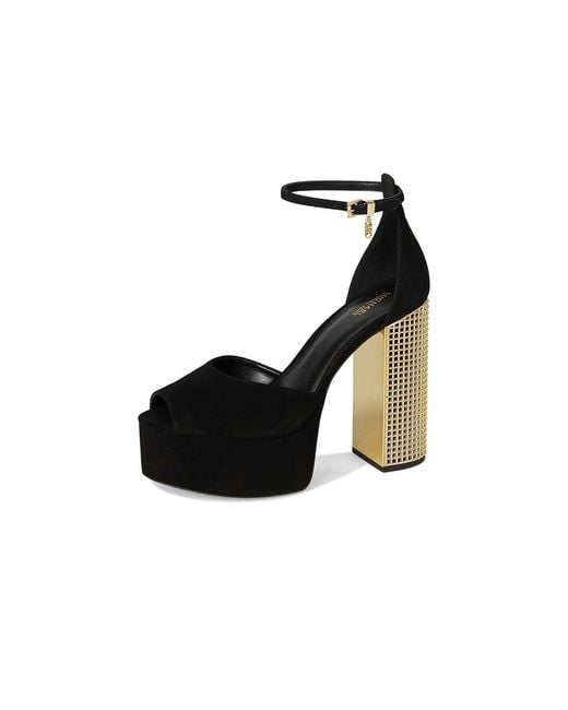 MICHAEL Michael Kors Black Maxine Platform Sandals, Leather